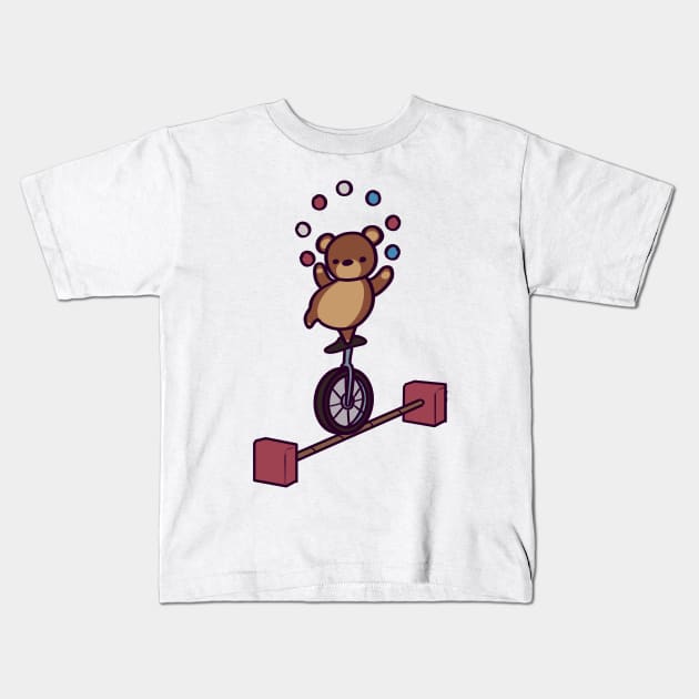 Circus Bear Kids T-Shirt by ThumboArtBumbo